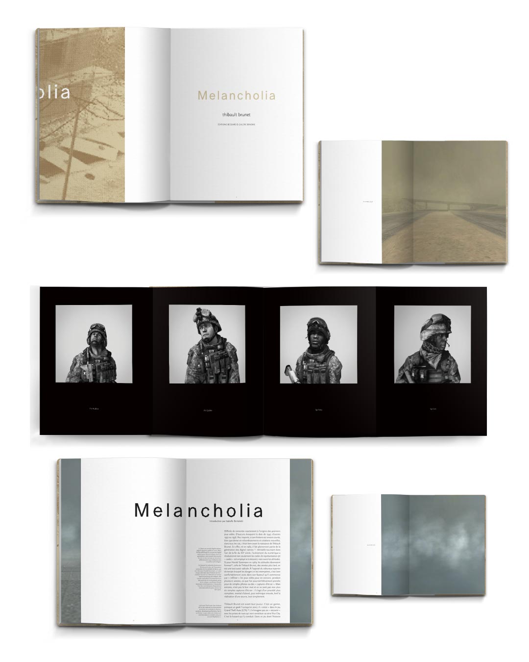 Langage graphique et maquette Livre Mélancholia - Thibault Brunet